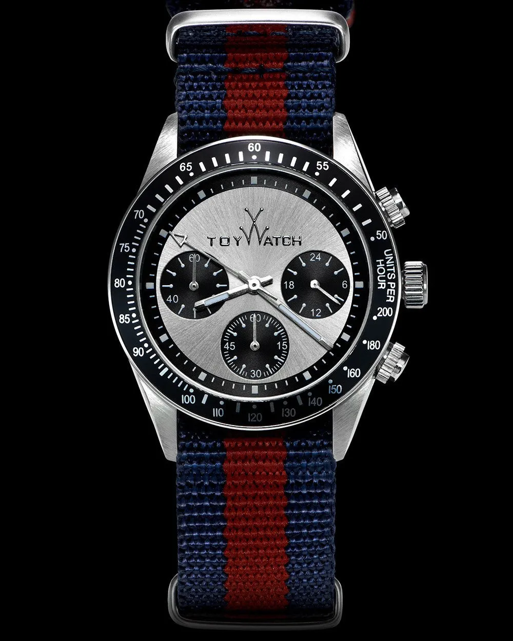 VINTAGE CHRONO DARK BLUE AND BORDEAUX STRAP