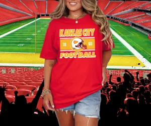 Vintage Gold & White Kansas City Football Red Tee