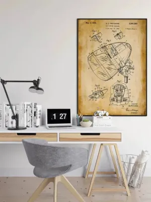 Vintage Hair Dryer Patent Print| Framed Art Print