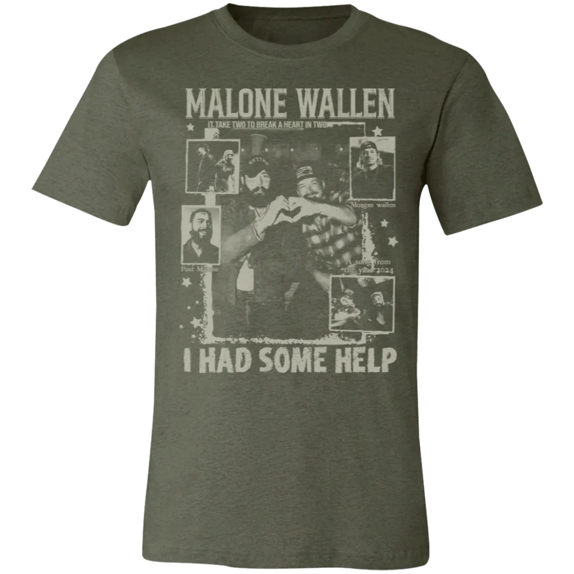 Vintage 'I Had Some Help' Bella Canvas T-Shirt – Post Malone & Morgan Wallen Country Music Inspired Apparel