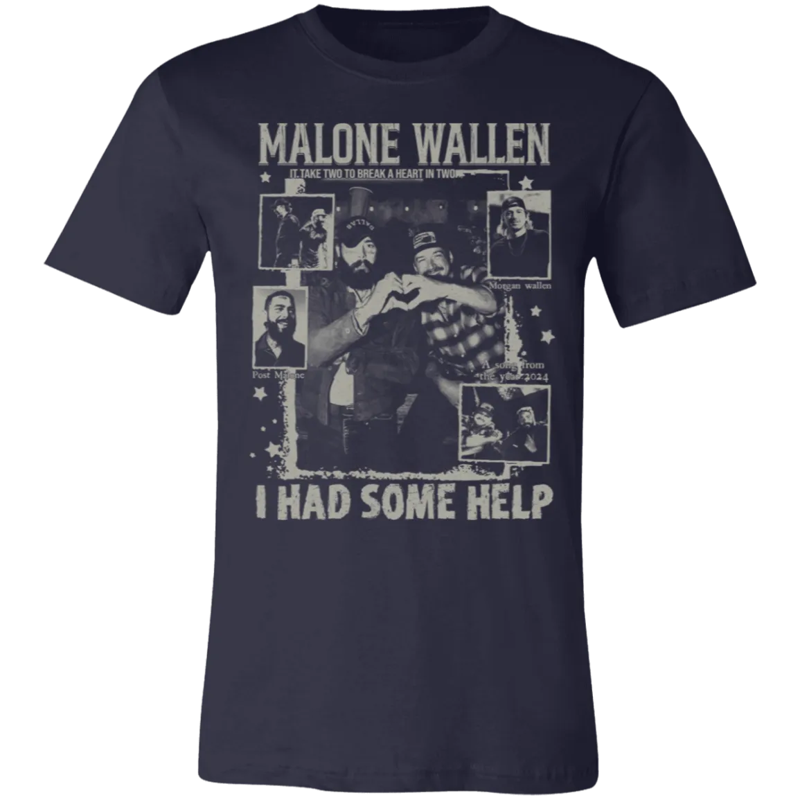 Vintage 'I Had Some Help' Bella Canvas T-Shirt – Post Malone & Morgan Wallen Country Music Inspired Apparel