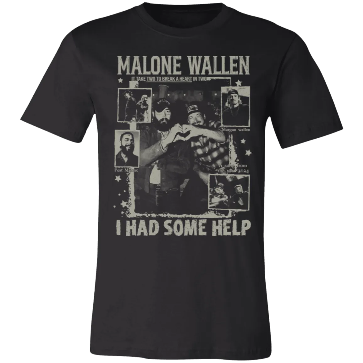 Vintage 'I Had Some Help' Bella Canvas T-Shirt – Post Malone & Morgan Wallen Country Music Inspired Apparel