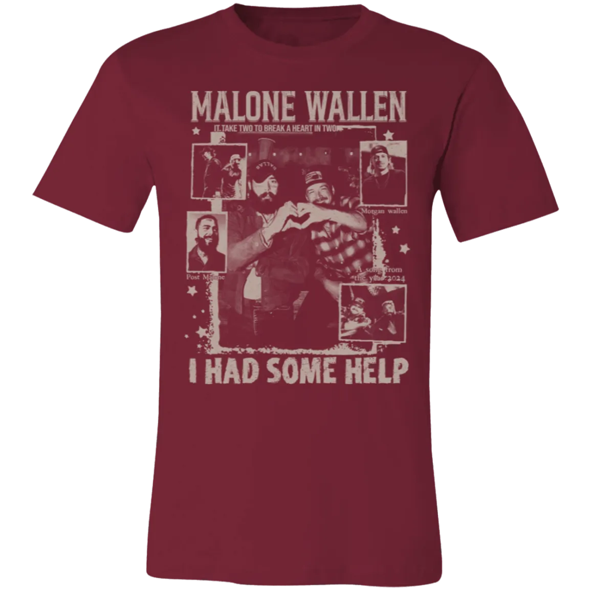 Vintage 'I Had Some Help' Bella Canvas T-Shirt – Post Malone & Morgan Wallen Country Music Inspired Apparel