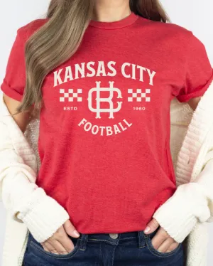 Vintage Kansas City Football Heather Red Tee