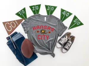 Vintage Kansas City w/ Leopard Helmet Grey Tee