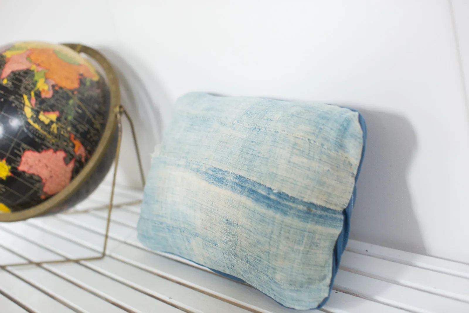 Vintage Light Blue Indigo Pillow