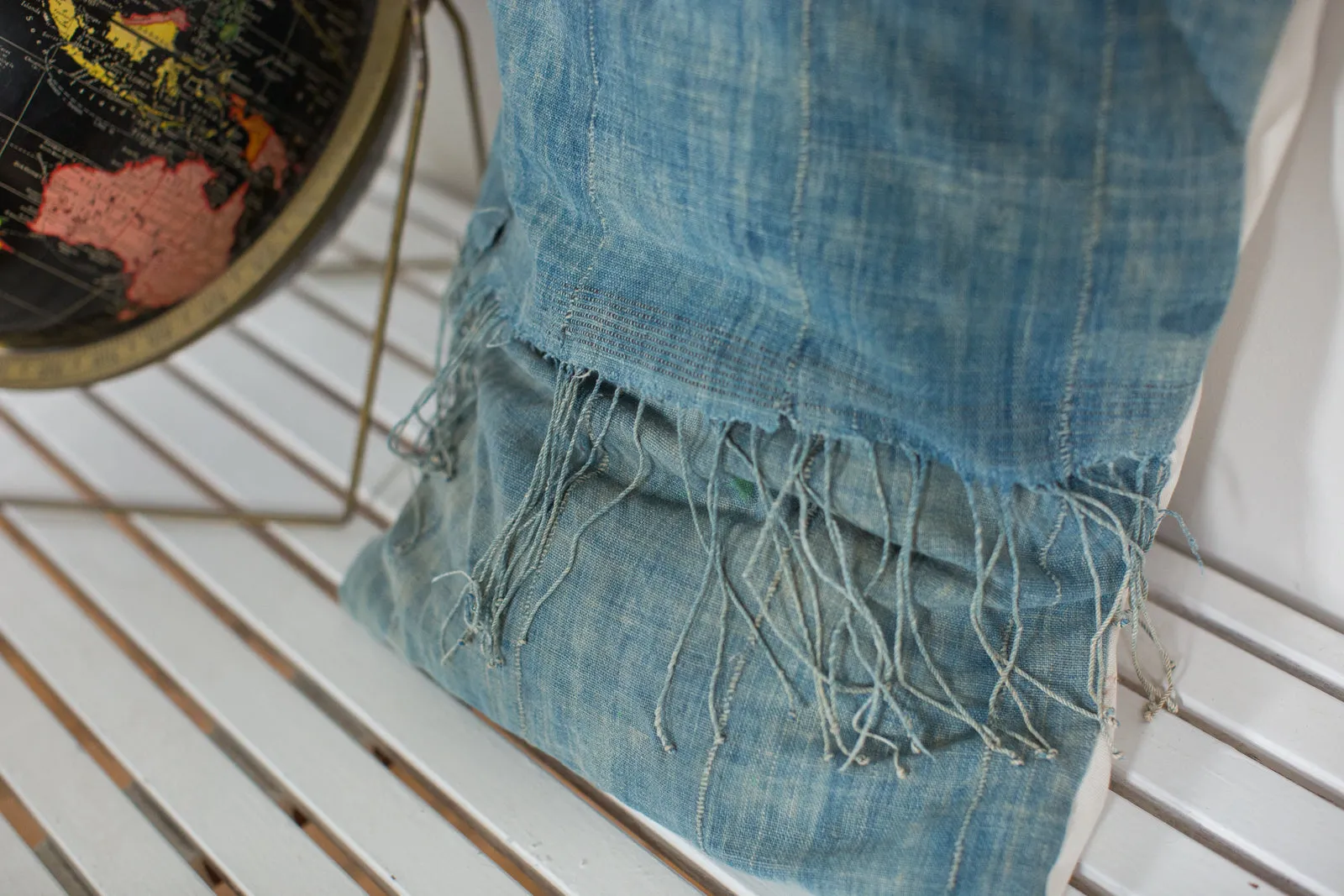 Vintage Light Blue Indigo Pillow