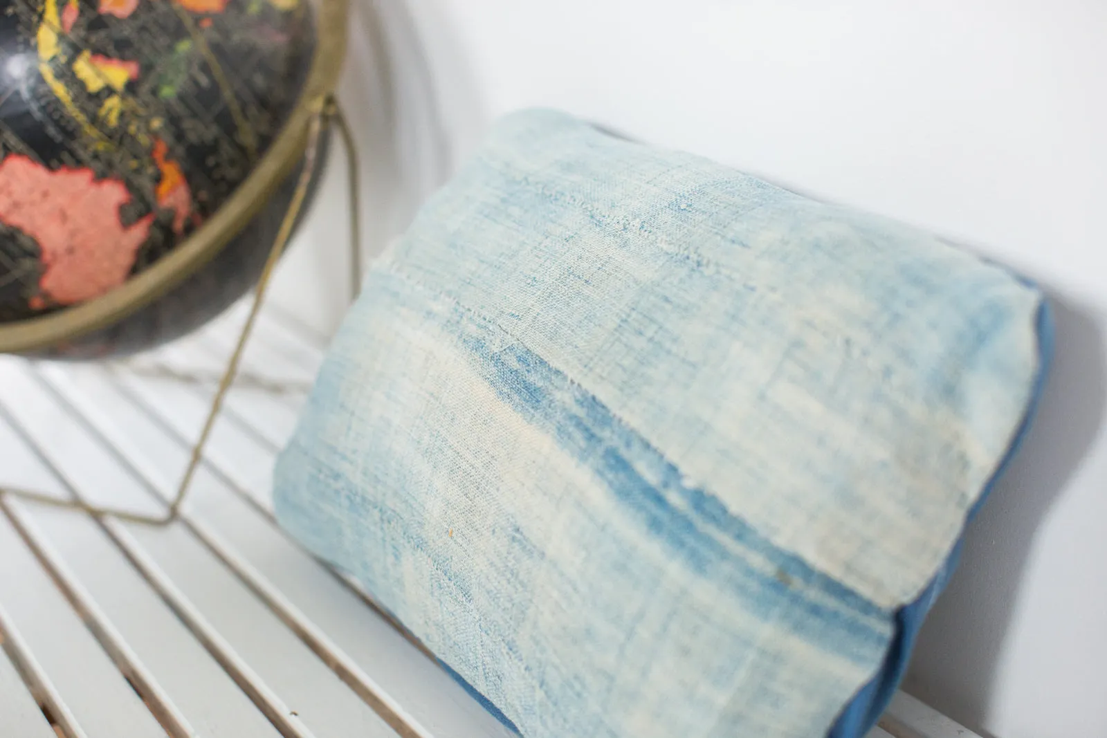 Vintage Light Blue Indigo Pillow