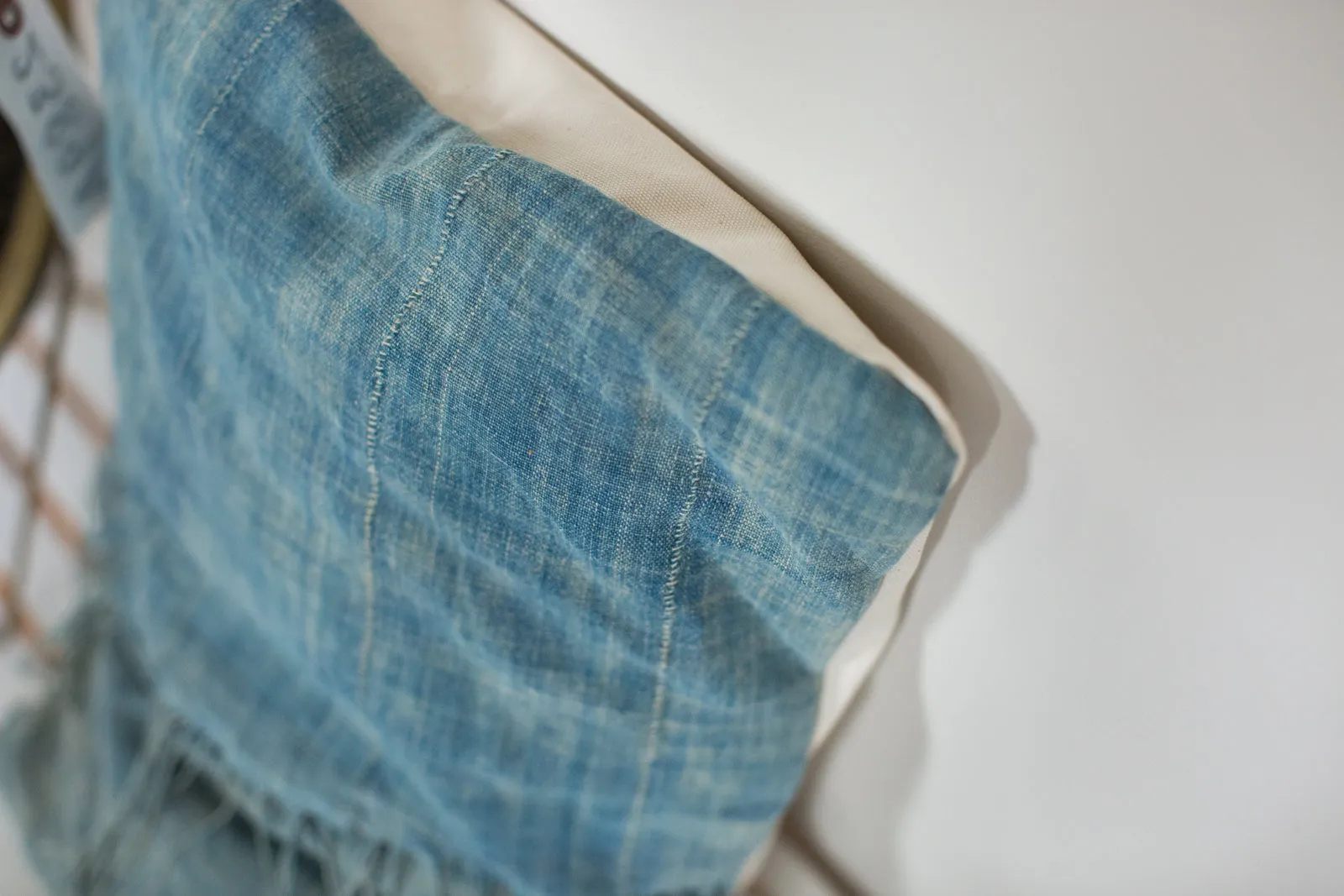 Vintage Light Blue Indigo Pillow