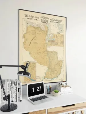 Vintage Map of Paraguay| Wall Art Print