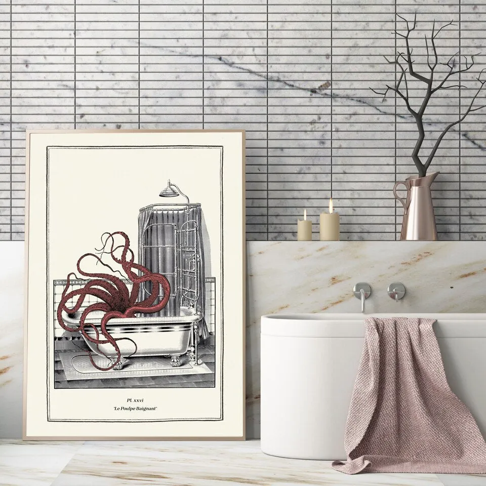 Vintage Octopus Print Wall Art