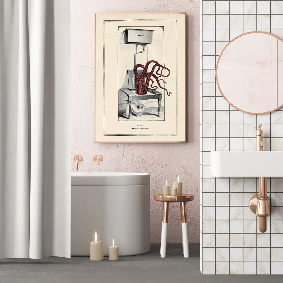 Vintage Octopus Print Wall Art