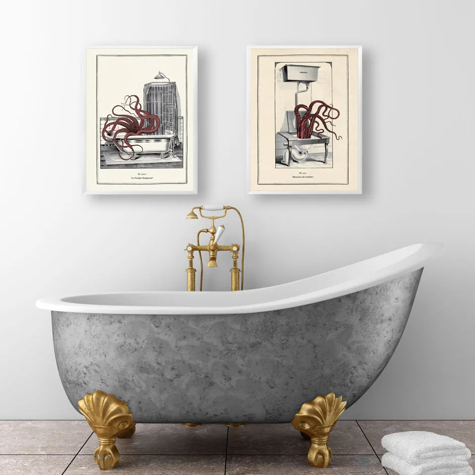 Vintage Octopus Print Wall Art