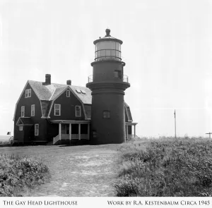 Vintage Photo Gay Head Lighthouse and Gay Head Cliffs Canvas Wrap - 12 x 12