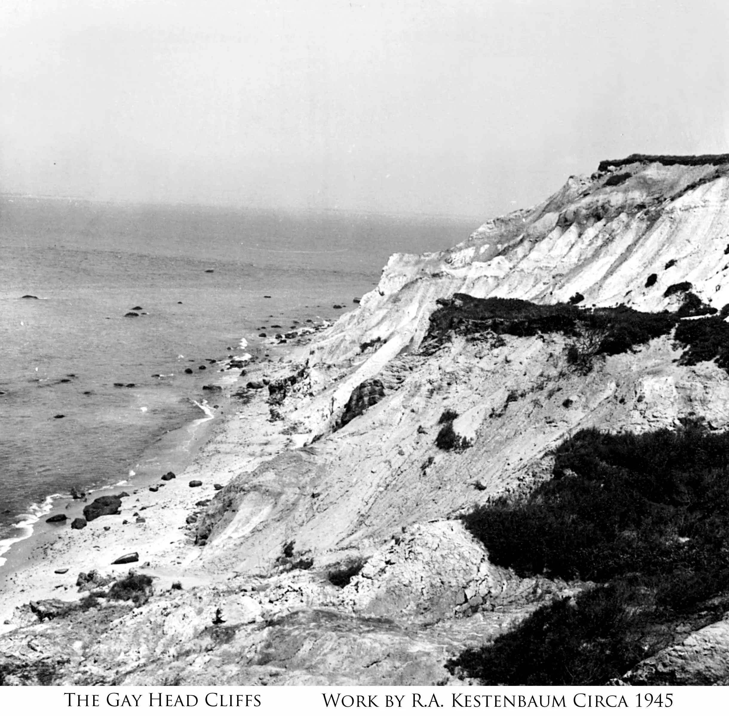 Vintage Photo Gay Head Lighthouse and Gay Head Cliffs Canvas Wrap - 12 x 12