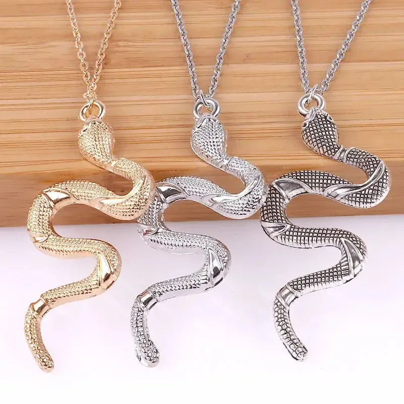 Vintage Snake Pendant with Electroplated Alloy - Symbolize Wisdom, Transformation, and Eternity