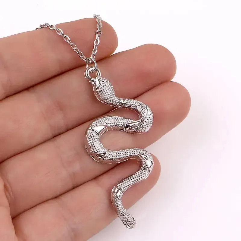 Vintage Snake Pendant with Electroplated Alloy - Symbolize Wisdom, Transformation, and Eternity