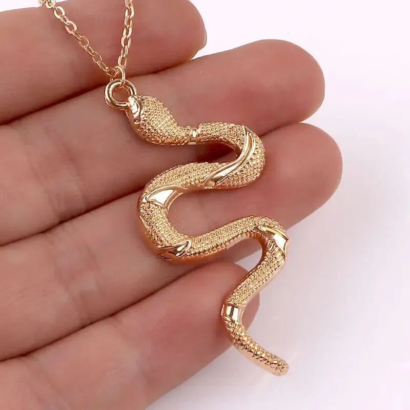 Vintage Snake Pendant with Electroplated Alloy - Symbolize Wisdom, Transformation, and Eternity