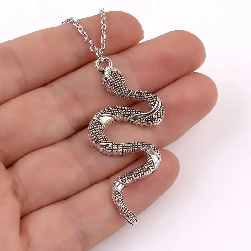 Vintage Snake Pendant with Electroplated Alloy - Symbolize Wisdom, Transformation, and Eternity