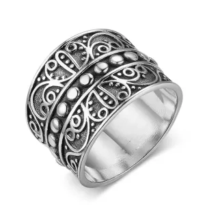 Vintage Style Female Wide Rings With 15.5MM Wide Mysterious Pattern Party Ring Gift for Girls