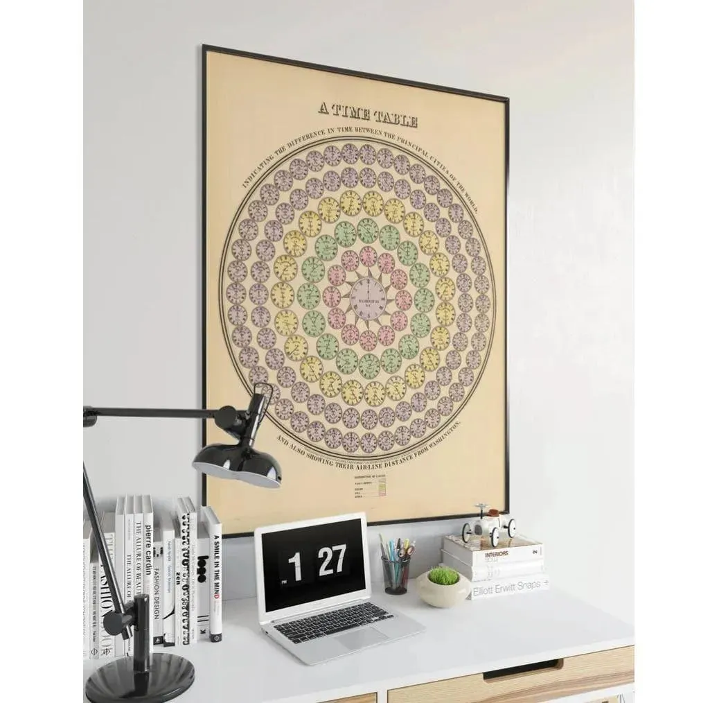 Vintage Time Table Wall Poster Print