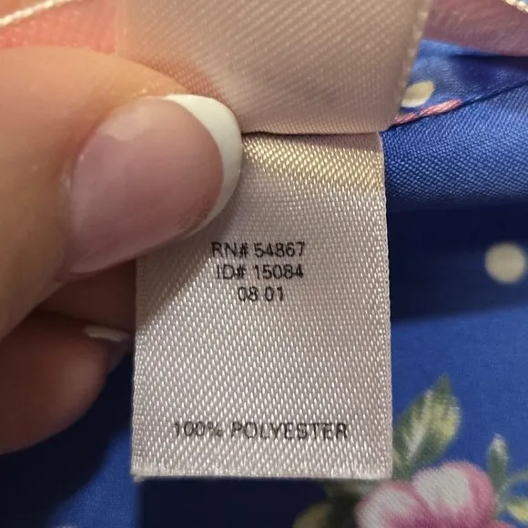 Vintage Y2K Victorias Secret 2 Piece Pajama Pants Set Medium Blue Floral Satin