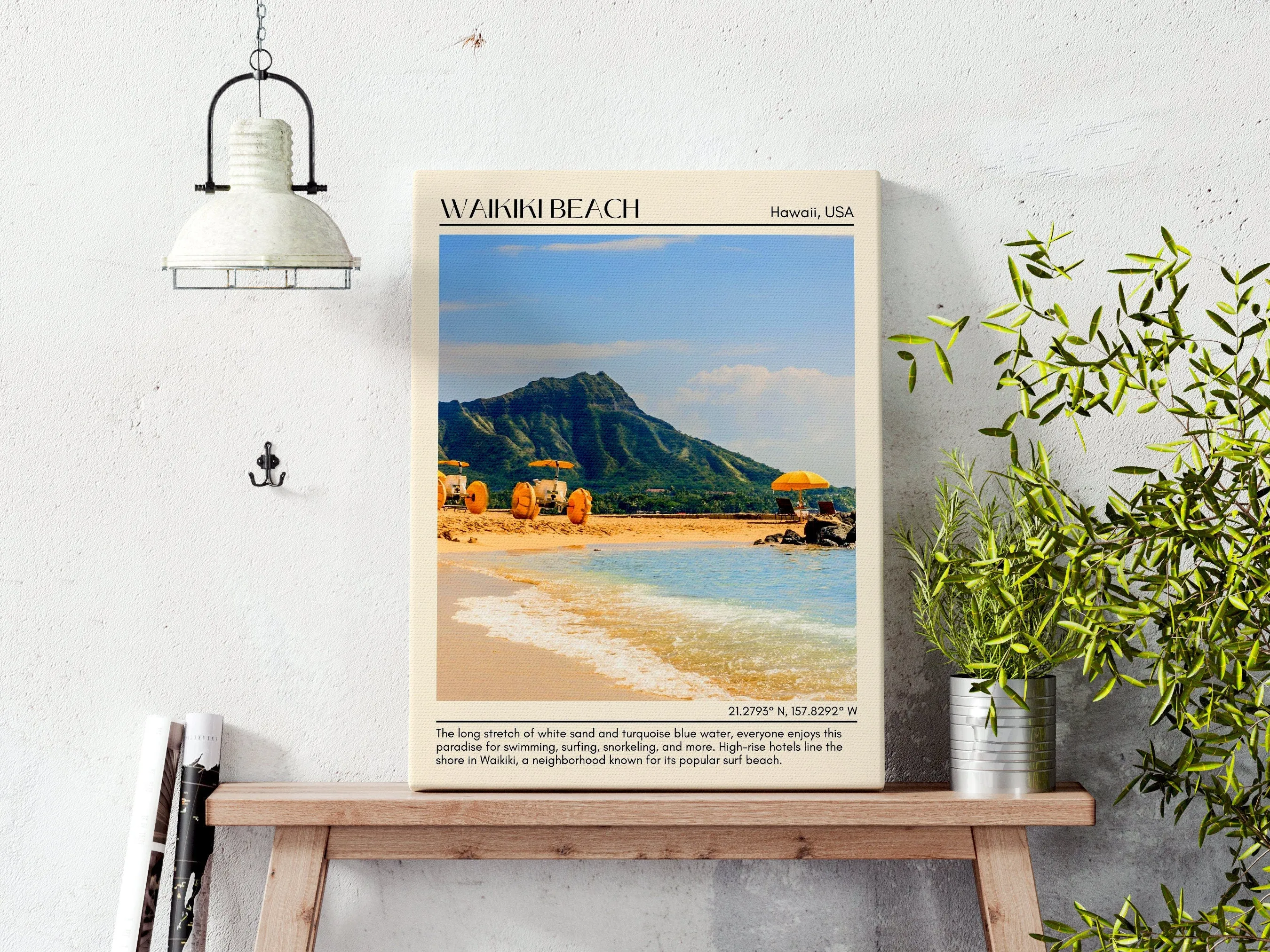 Waikiki Beach Wall Canvas, USA