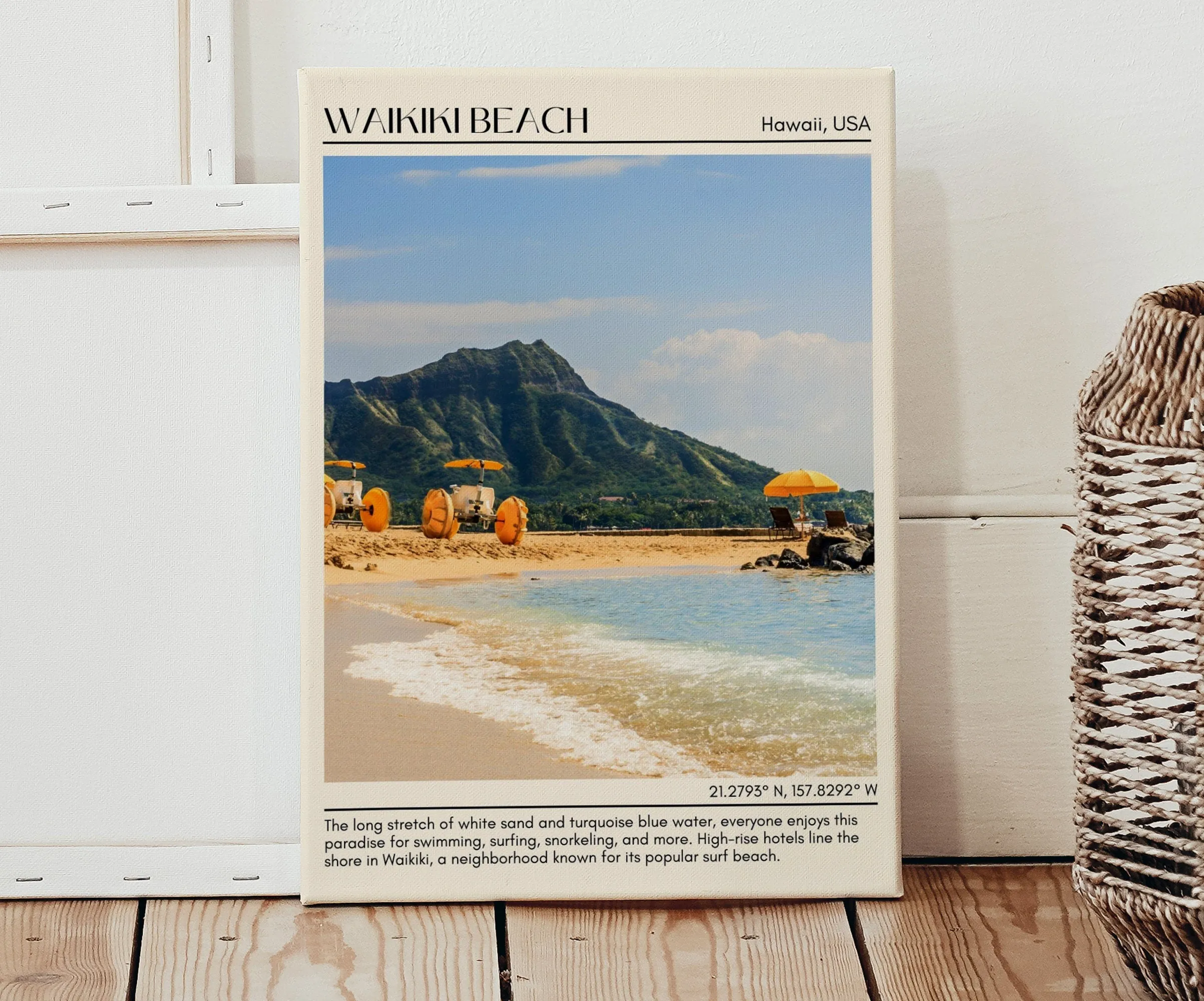 Waikiki Beach Wall Canvas, USA