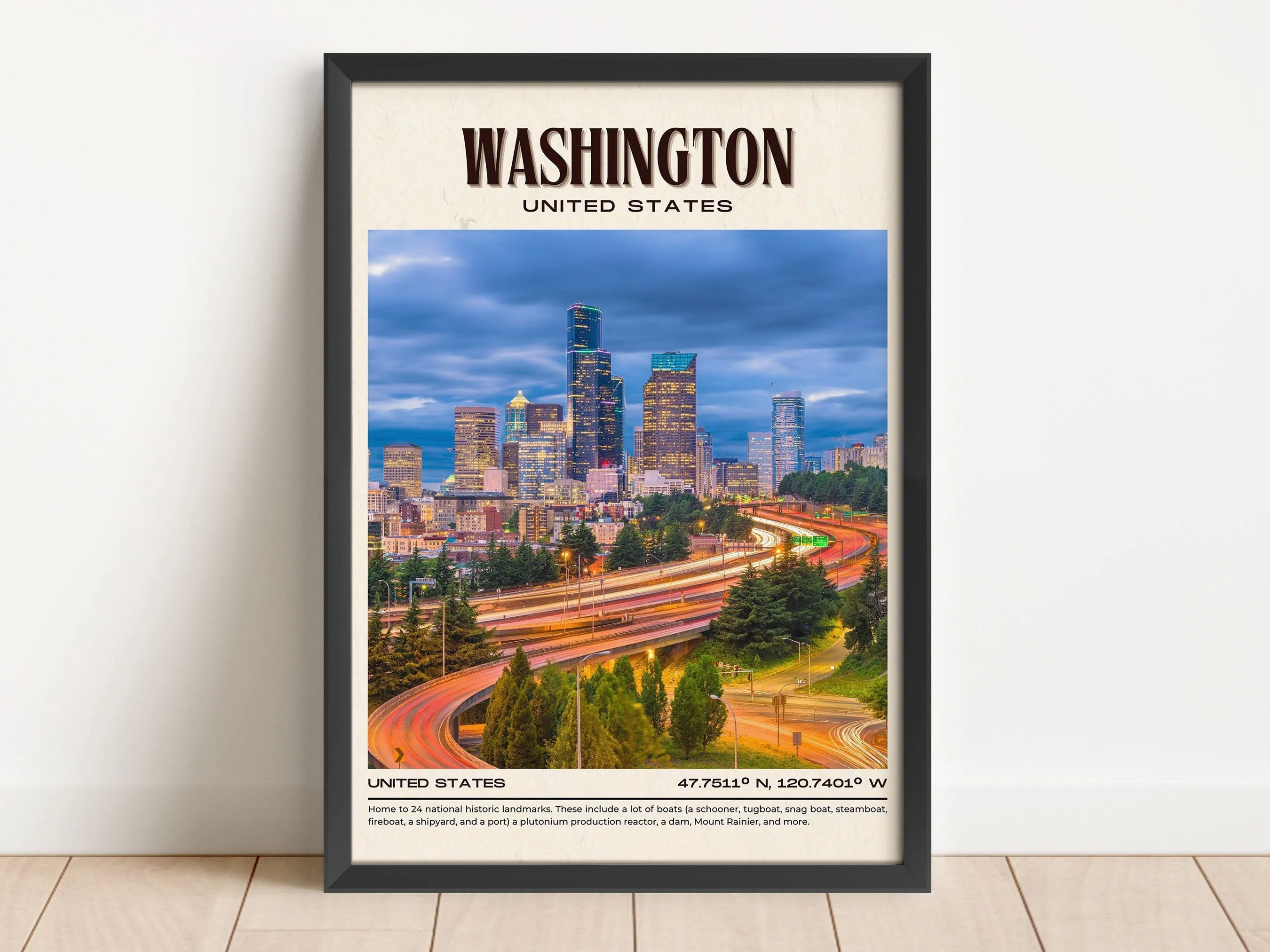 Washington Vintage Wall Art, USA