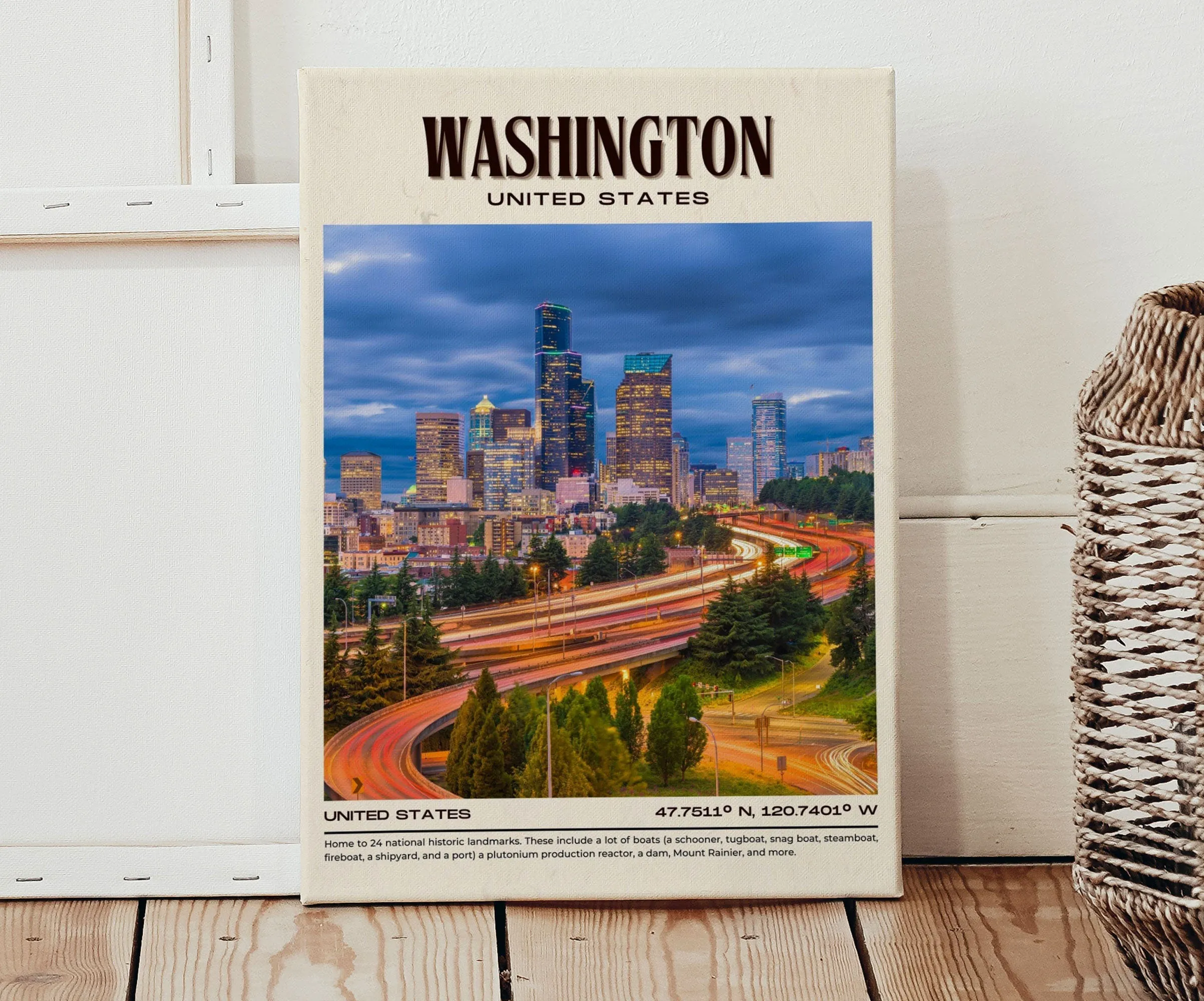 Washington Vintage Wall Art, USA