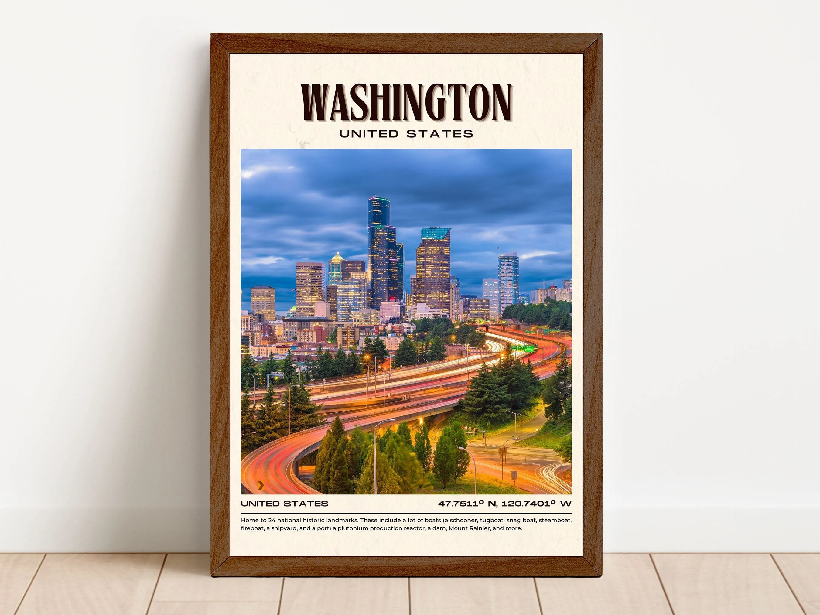 Washington Vintage Wall Art, USA