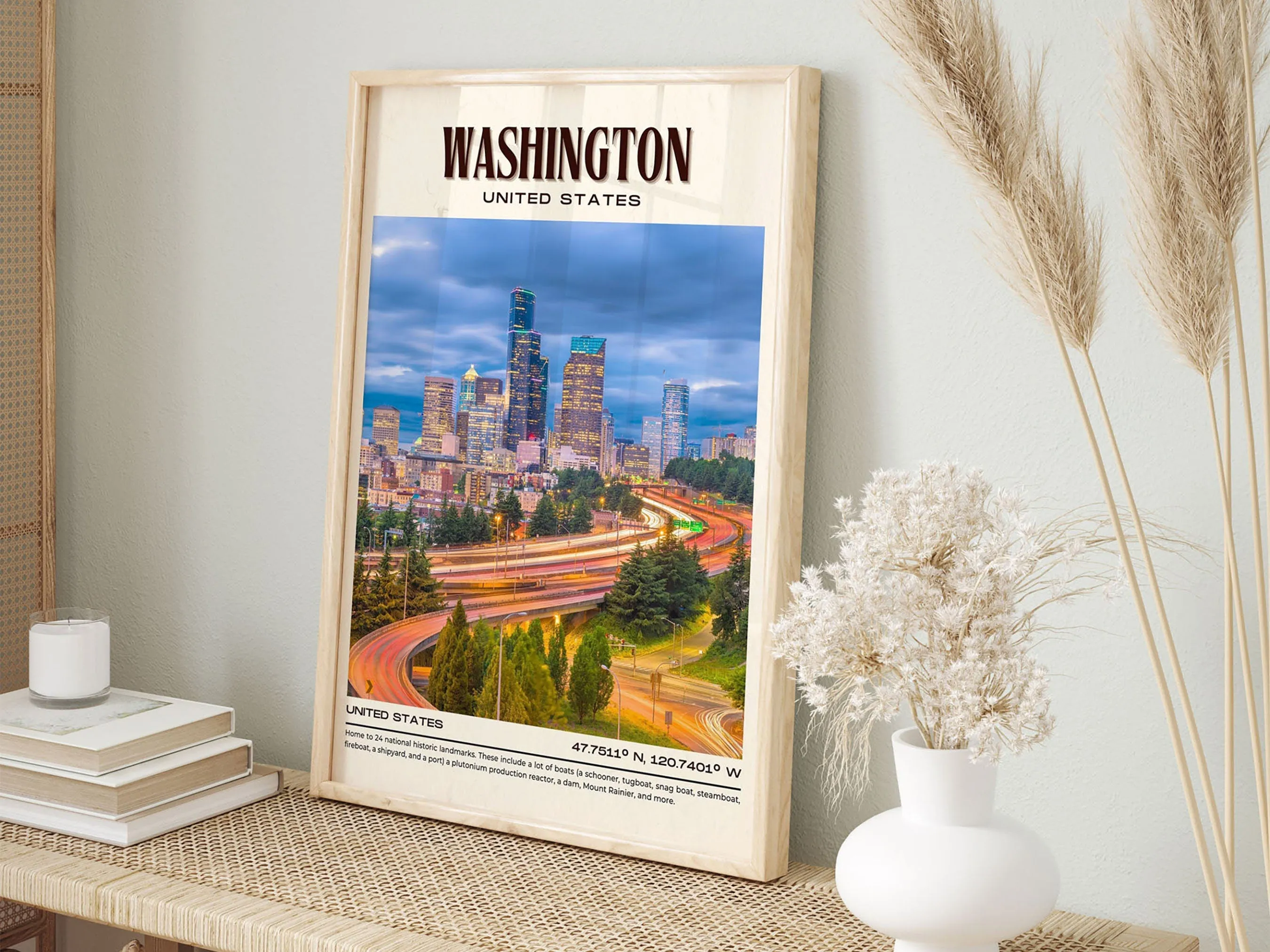 Washington Vintage Wall Art, USA