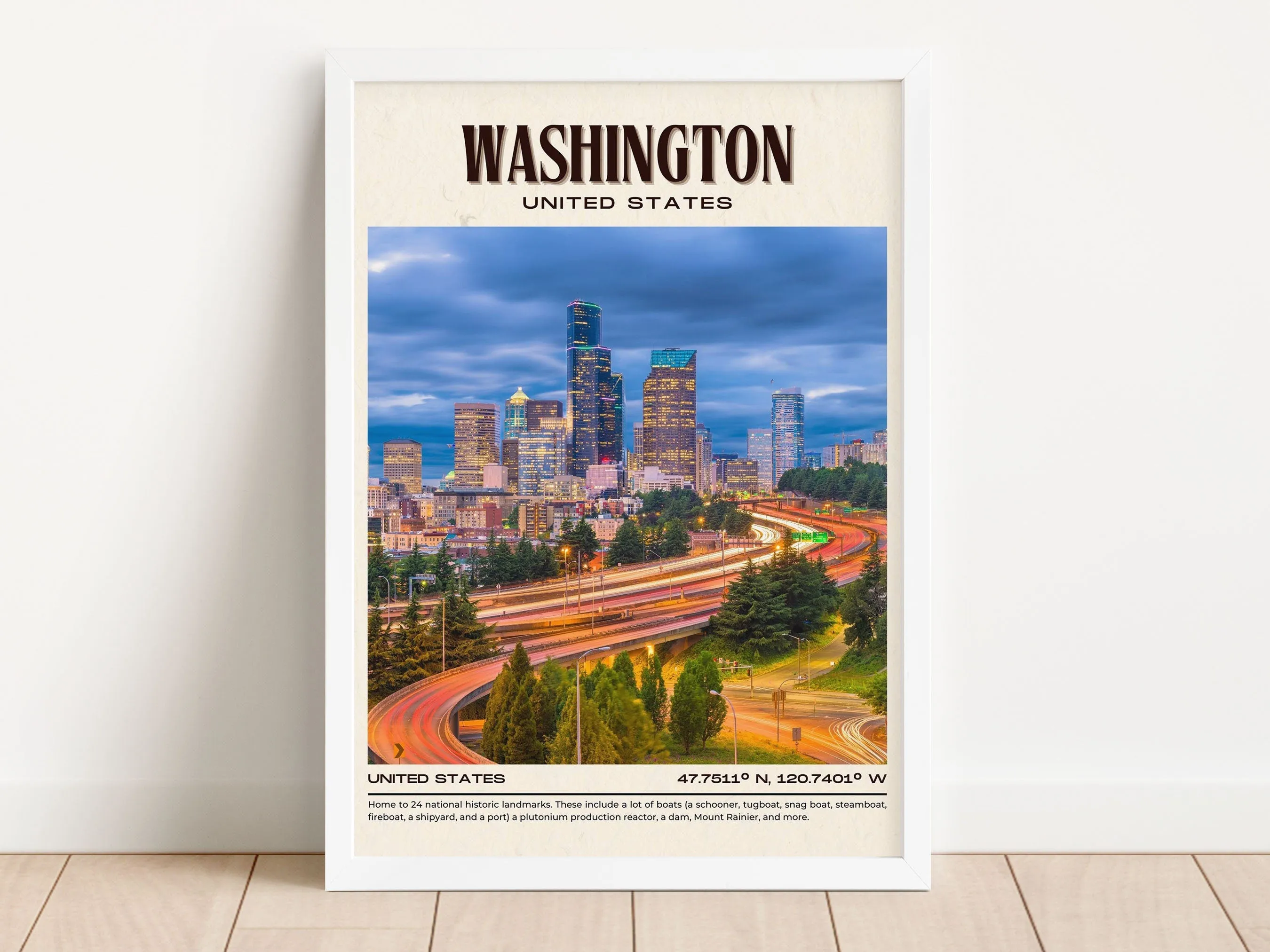 Washington Vintage Wall Art, USA