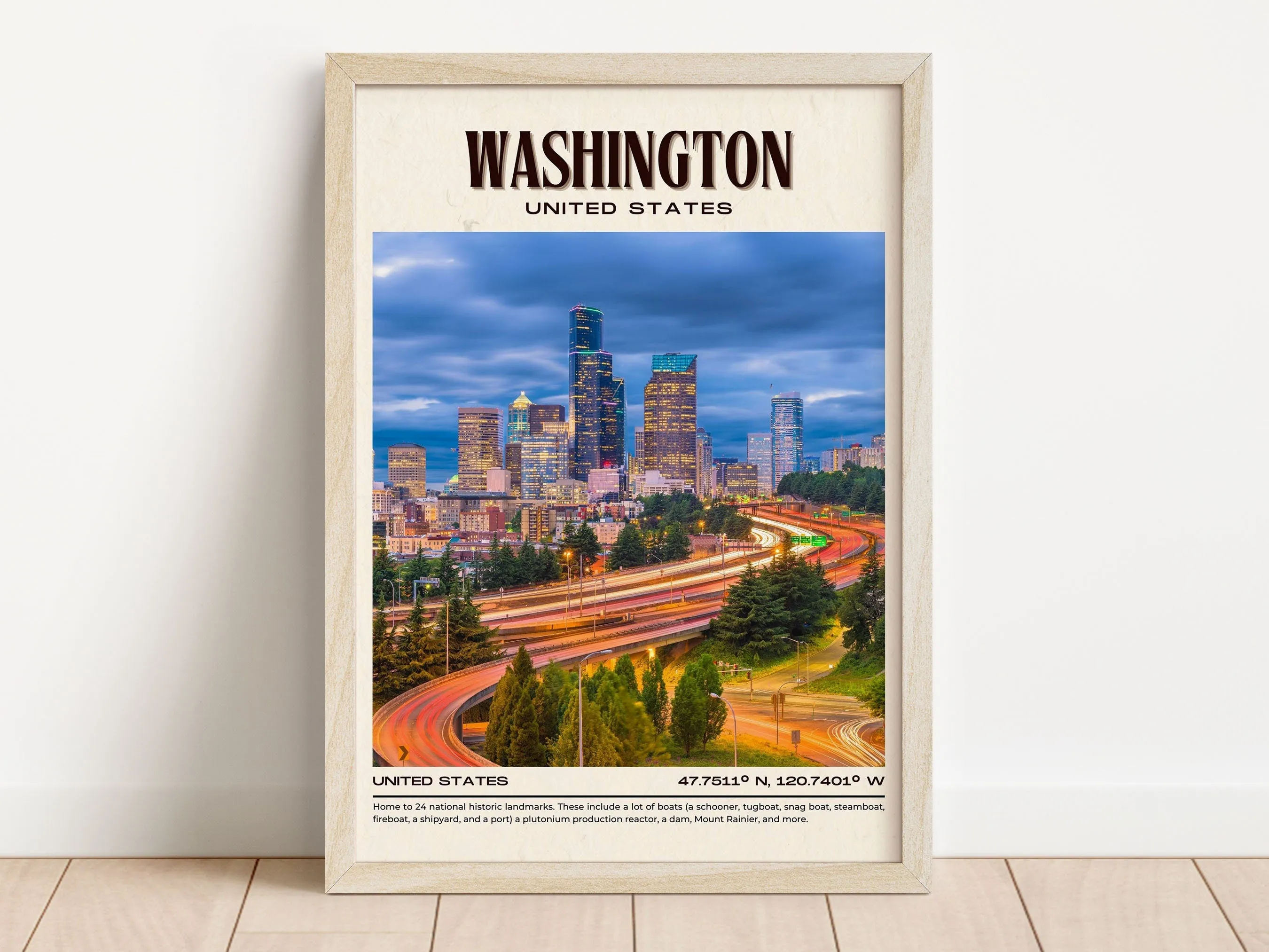 Washington Vintage Wall Art, USA