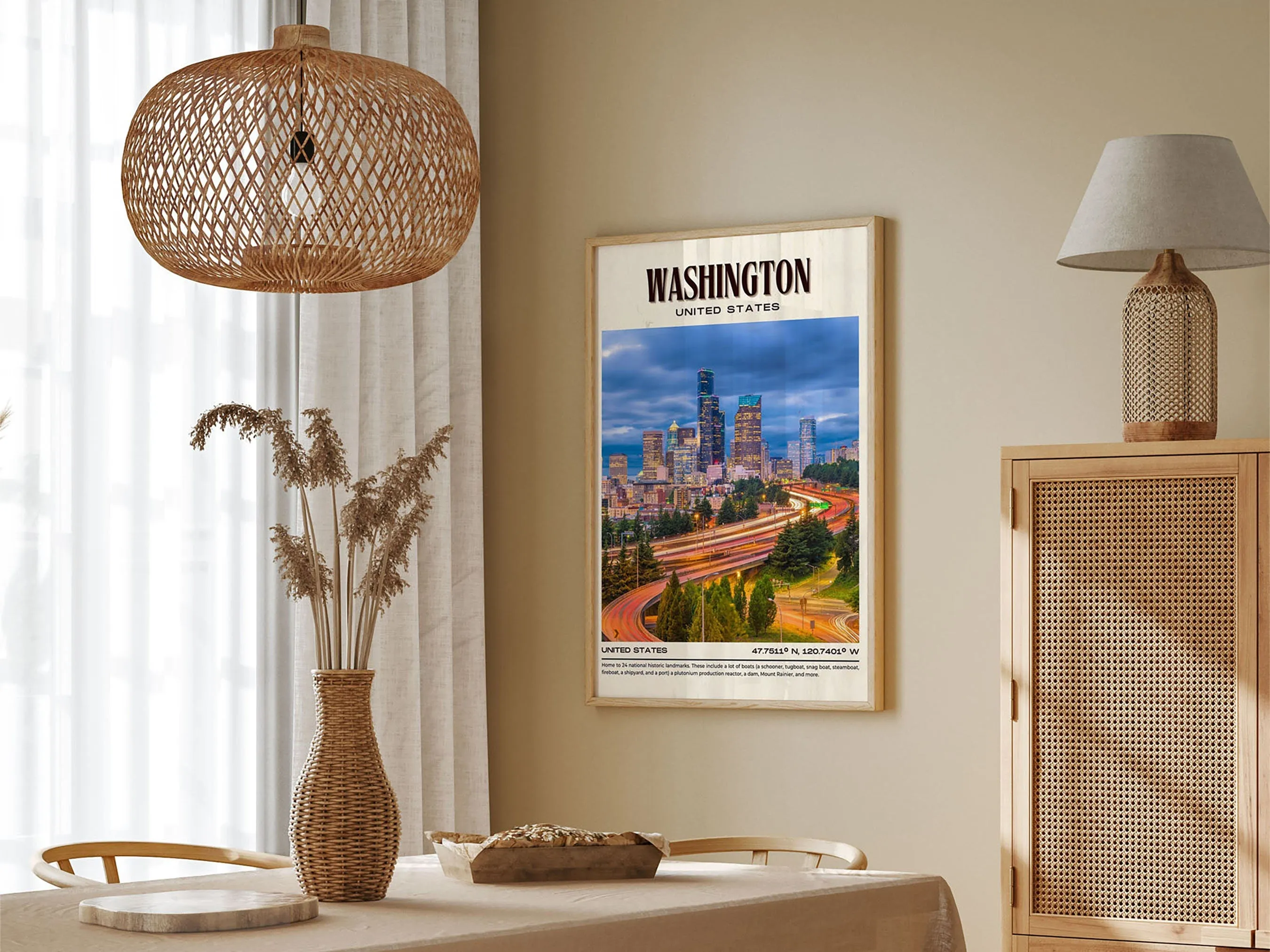 Washington Vintage Wall Art, USA
