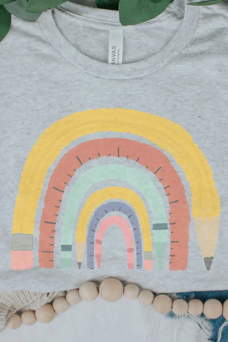 Watercolor Pencil Rainbow Tri-Blend Short Sleeve Tee