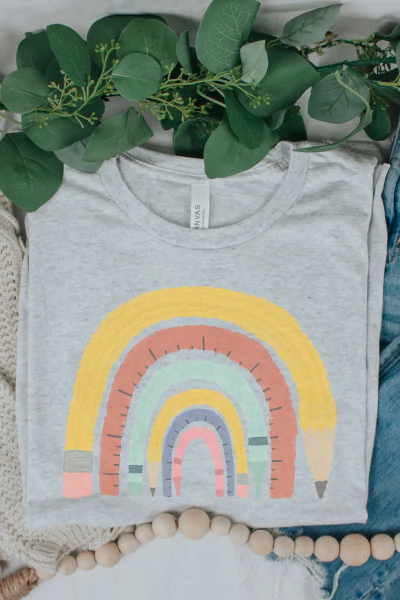 Watercolor Pencil Rainbow Tri-Blend Short Sleeve Tee