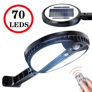 Waterproof 70 LED Solar Wall Light PIR Sensor Detection Garden Lamp