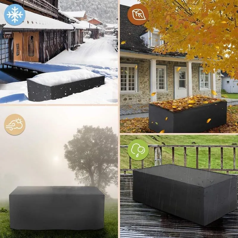 Waterproof Outdoor Furniture Cover - 213X132X74Cm - Dustproof & Uv-Proof - Oxford Cloth - Black