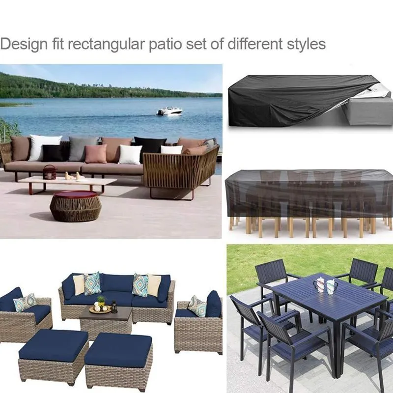 Waterproof Outdoor Furniture Cover - 213X132X74Cm - Dustproof & Uv-Proof - Oxford Cloth - Black