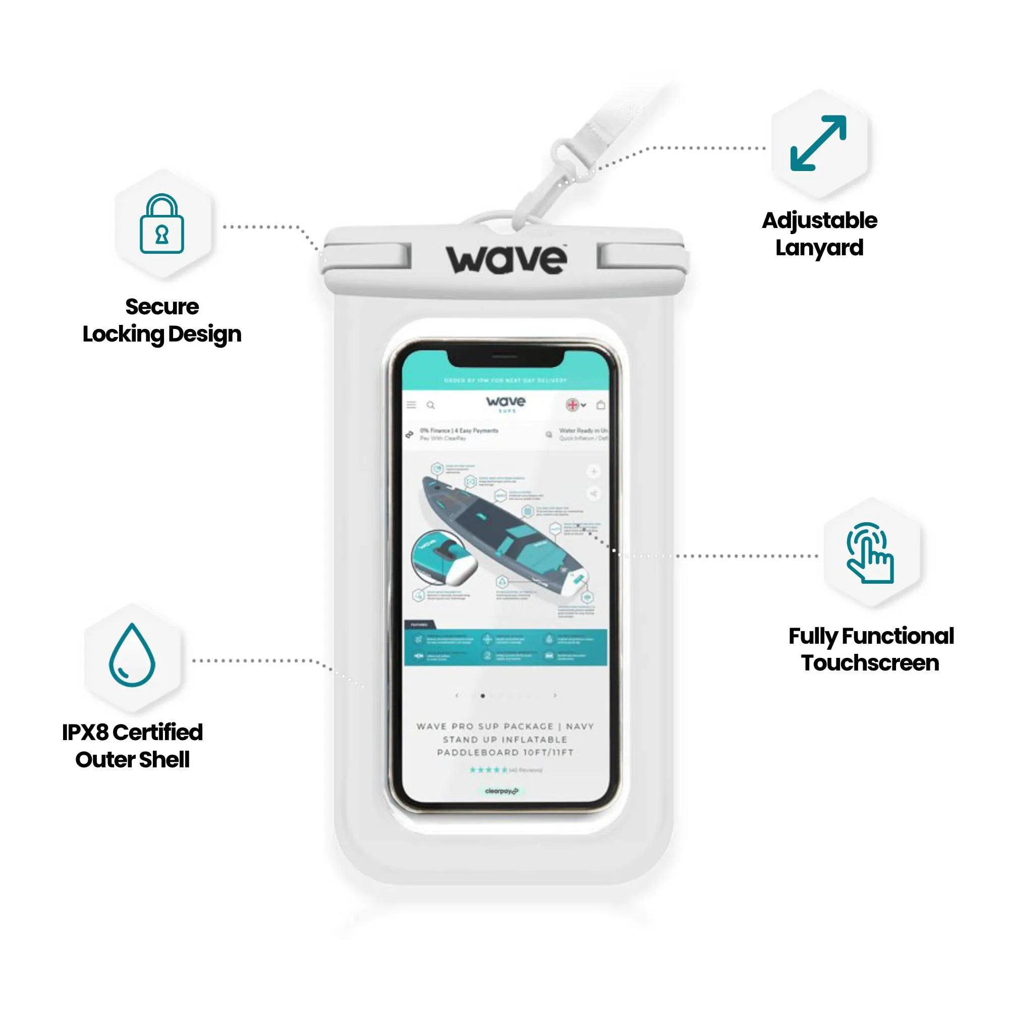 Waterproof Phone Cover | White