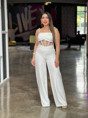 White Fashion Jumpsuit
