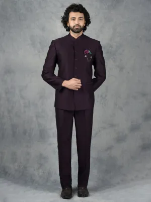 Wine Jodhpuri Suit | JadeBlue