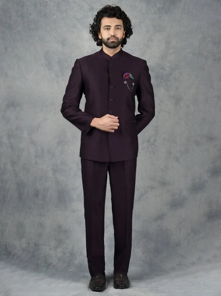 Wine Jodhpuri Suit | JadeBlue
