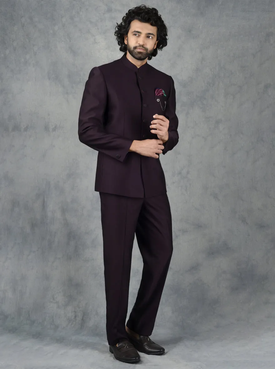 Wine Jodhpuri Suit | JadeBlue