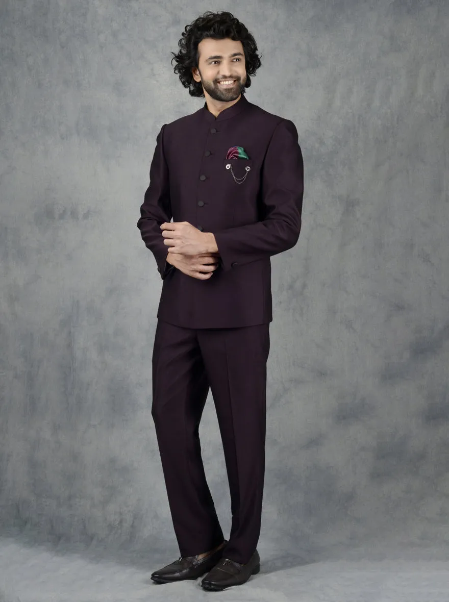 Wine Jodhpuri Suit | JadeBlue