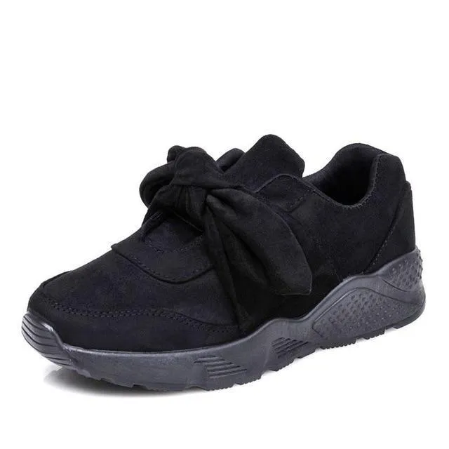Woman Casual Shoes Bow Tie Ladies Flats For Women Silk Moccasins Sneakers