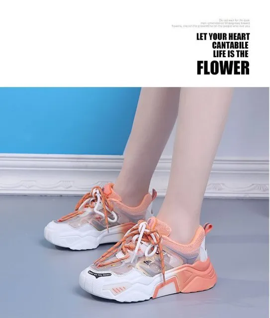 Women Daddy Shoe Thick Bottom Round Toe Breathing Leisure Vulcanize Shoes-Jennyhome