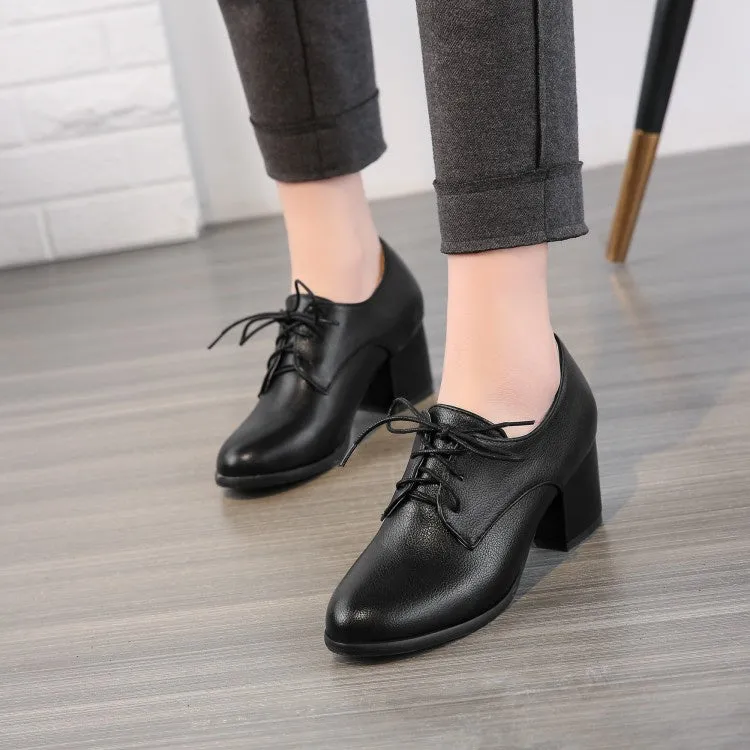 Women's Lace Up High Heel Shoes