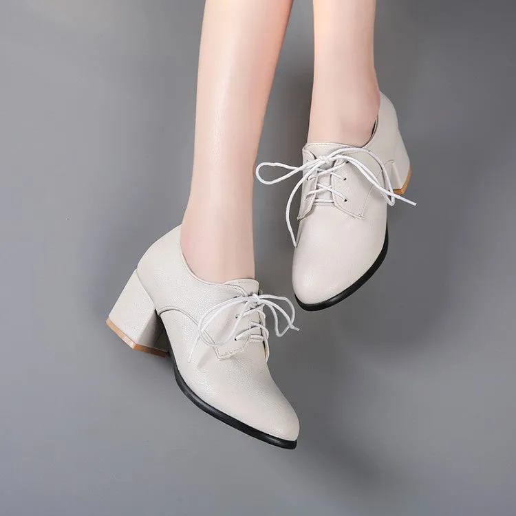 Women's Lace Up High Heel Shoes